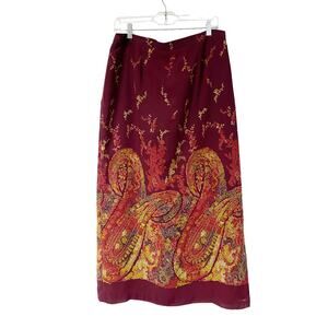 Vintage Vestidos Karina Womens Size L Floral Paisley High Waist Skirt